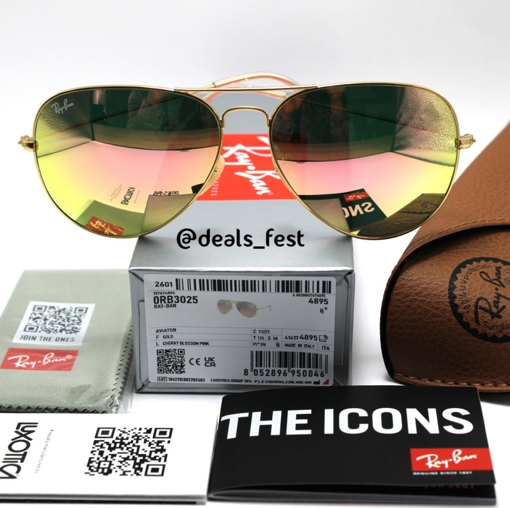 Model Display Ray-Ban Aviator Copper Pink Mirror RB3025 - Picture 3 of 17